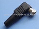 F Male Plug with Plastic Spring Right Angle