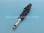 6.35mm Mono Plug, Black Nickel Plated