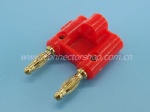 Banana Double Plug Red & Black ( Golden Plated )