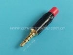 3.5mm 4 Pole Plug, Golden Plated