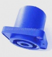 Speaker/Loudspeaker receptacle, 4 pole, square, blue, with screw